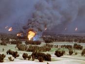Von Irakern angezündete Ölförderanlagen in Kuwait im März 1991 gemeinfrei