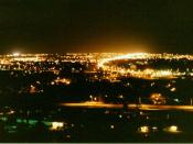 Great Falls, Montana, at night, looking east from the airport