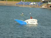 English: Learning the hard way Righting your dinghy after a capsize is an essential skill for young sailors to learn.