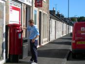 English: Collecting the Mail The 4.00pm mail collection at Crosshill Post Office.