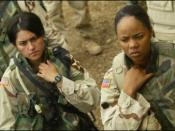 Photograph of two female american soldiers.
