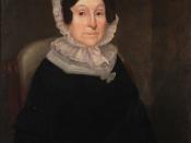 English: Portrait of Rebecca Greenleaf Webster, wife of lexicographer Noah Webster, by the American artist Jared Bradley Flagg, oil on canvas. 84.7 cm. x 72.7 cm. Image courtesy of the Beinecke Rare Book & Manuscript Library, Yale University.