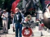 Waldheim Cemetery, Chicago in May 1986 during ceremonies commemorating the 100th anniversary of the Haymarket affair.