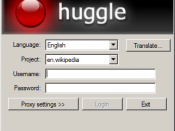 English: Screen shot of current Huggle log in form for use in the manual. Category:Screenshots of Windows software