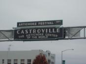 Picture of Artichoke Capitol of the world sign located on Merrit Street in Castroville.