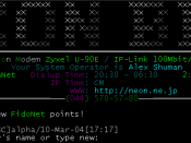 English: Neon_#2 BBS running opensource Tornado BBS software