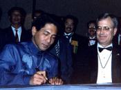 Signing of the ICAPO charter at the 1994 National Convention in Dallas/Fort Worth, Texas.