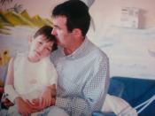 Español: Alberto que padece la enfermedad de Niemann Pick, con su padre en el hospital.