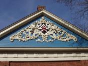 Holden Chapel detail, Harvard University, Cambridge, Massachusetts, USA.
