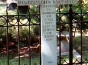 English: Grave of Felix Mendelssohn Bartholdy, in the background the graves of his parents Abraham Mendelssohn, mar. Mendelssohn Bartholdy (left, partially out of the photo) and Lea Salomon, adopted name: Bartholdy (mar. Mendelssohn Bartholdy). Poto taken
