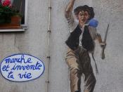 Gavroche - Marche et invente ta vie. Paris 20ème, rue Planchat, street art