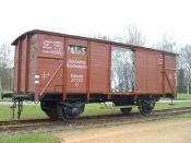 English: Train wagon at the Neuengamme concentration camp Deutsch: Eisenbahnwagon der Deutschen Reichbahn, mit dem Gefangene transportiert wurden, auf dem Gelände des Konzentrationslagers Neuengamme