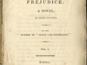Title page from the first edition of the first volume of Pride and Prejudice