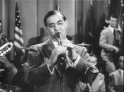 Cropped screenshot of Benny Goodman from the film Stage Door Canteen.