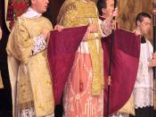 Archbishop Bernard Longley at the throne (during the Solemn High Mass of Thanksgiving for the beatification of John Henry Newman)