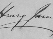 English: Signature of writer Henry James