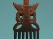 English: Ashanti Comb - A rare ceramic / pewter example.