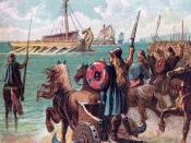 Ancient Britons oppose the Roman landings
