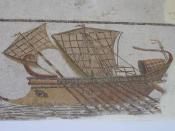 Roman two-masted ship, its foremast showing a typically strong forward rake