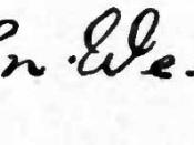 English: Signature of John Wesley, founder of Methodism