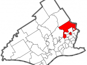 Showing the location within Delaware County, Pennsylvania.
