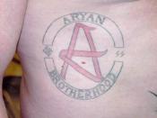 English: Aryan Brotherhood tattoo.