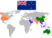New Zealand FTA Negotiations as of May 2008 Blue= New Zealand Green= Current FTAs Purple= Proposed Regional Bloc FTAs Orange= Proposed Bilateral FTAs