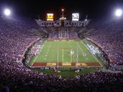 The Los Angeles Memorial Coliseum during a USC football game