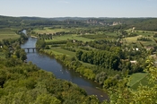 The Dordogne river, as seen from Domme, Dordogne, France.