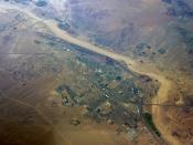 English: Aerial view of Barstow, California, USA.