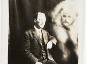 Man with a spirit face appearing