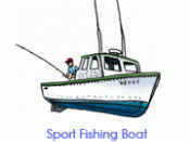 English: Drawing of a sport fishing boat