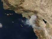 English: A NASA image of the Esperanza Fire.