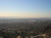 A view of the San Fernando Valley in Los Angeles, California, from Brand Park in Glendale.