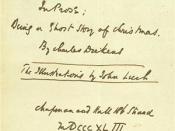 English: Charles Dickens' handwritten Title to A Christmas Carol (1843)