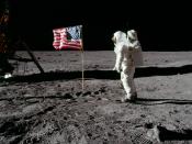 Buzz Aldrin salutes the U.S. flag on Mare Tranquillitatis during Apollo 11 in 1969.