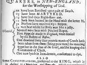 Title page from a book protesting the persecution of Quakers in New England (1660-1661)
