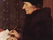 Desiderius Erasmus, 1466-1536, Rotterdam Renaissance humanist, Catholic priest and theologian, by Hans Holbein the Younger, 1523.