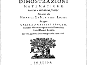 Galileo Galilei: Discorsi e dimostrazioni matematiche intorno à due nuove scienze (1638)