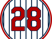 English: Minnesota Twins 28, representing Bert Blyleven's retired number sign at Target Field.