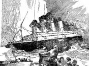 English: Titanic sinking Français : Le Titanic coule