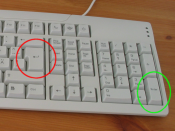 Return (red/left circle) and Enter (green/right circle) buttons on a keyboard.