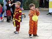 Happy Boy Smiling in Tiger Costume for Children