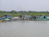 Dredging on Buriganga River Bangladesh