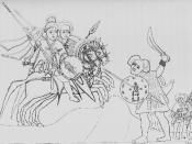 Sketch of an Ethiopian battle scene, as drawn by Henry Salt.