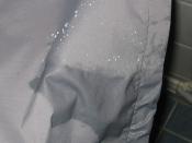 Effect of water repellent on a shell layer jacket (Haglöfs Heli II)