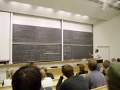 A mathematics lecture, apparently about linear algebra, at Helsinki University of Technology (HUT) — Teknillinen korkeakoulu (TKK) in Espoo Finland.