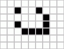English: This is the Light-weight spaceship (LWSS) pattern. It is shown here moving on the board as it evolves. This picture is adequate for usage in Conway's Game of Life article, because it follows the same graphic standard used in the pictures there. Č