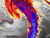 English: Satellite image by NASA of the 1993 North American Storm Complex on March 13, 1993 at 10:01 UTC.