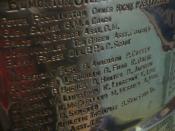 English: Close-up of Basil Pocklington's crossed off name on the Stanley Cup at the Hockey Hall of Fame